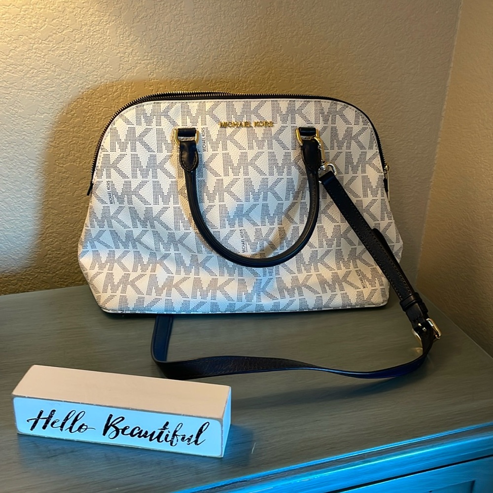 Michael Kors Dome satchel white/navy